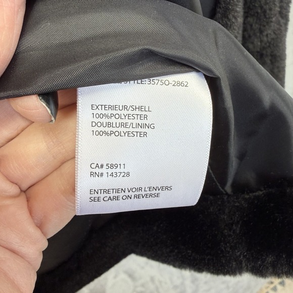 Tribal Women's Faux Fur Coat Size Petite Small Black Mob Wife Glam Retro Collar - Picture 4 of 9